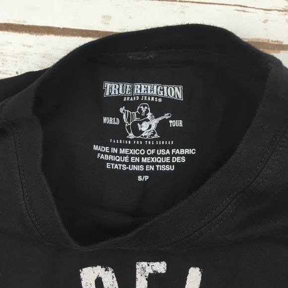True Religion Black Logo Graphic L.A. T-Shirt FIRM - Picture 4 of 4